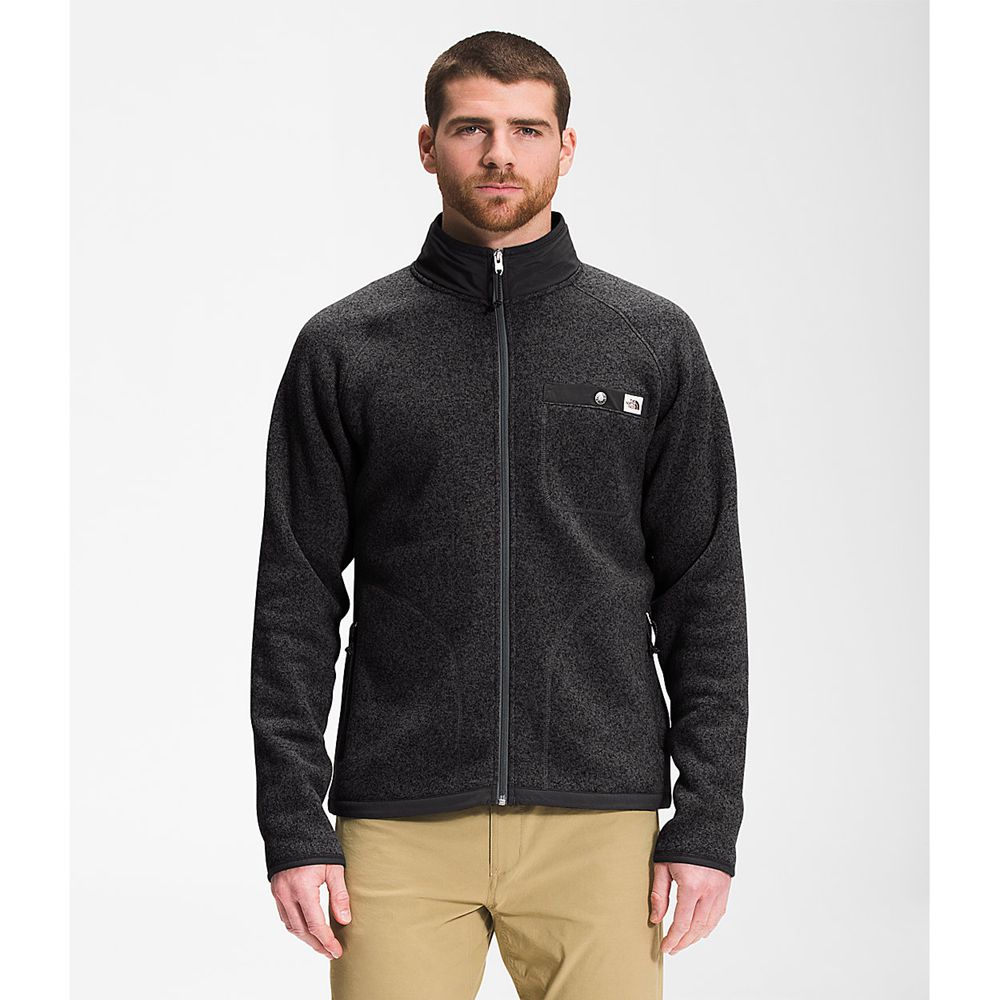 The North Face Fleece Jacket Mens Australia - The North Face Gordon Lyons Full Zip Black (QHT-058217